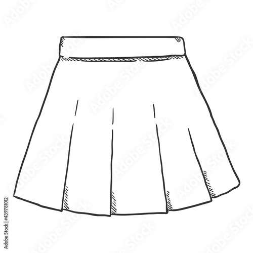 Vector Sketch Women Short Skirt