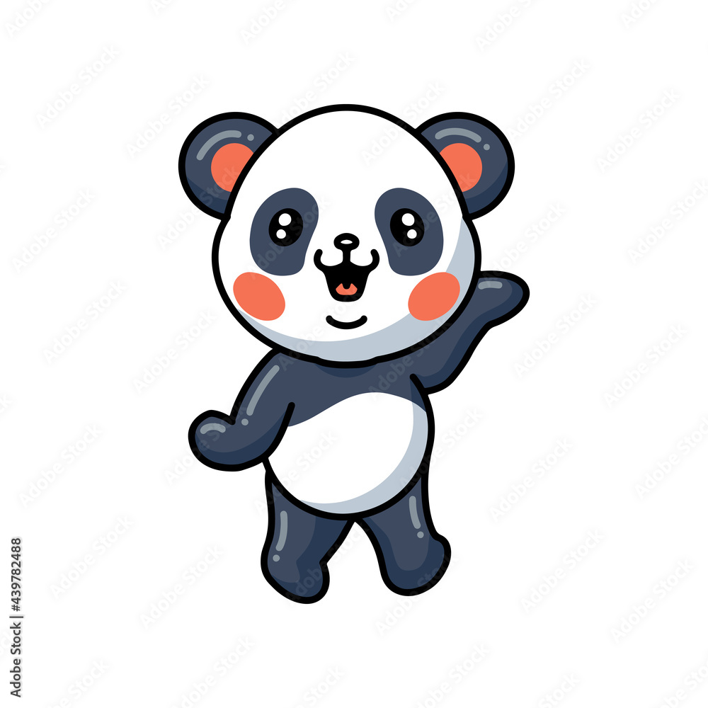 Cute little panda cartoon posing Cute little panda cartoon posing