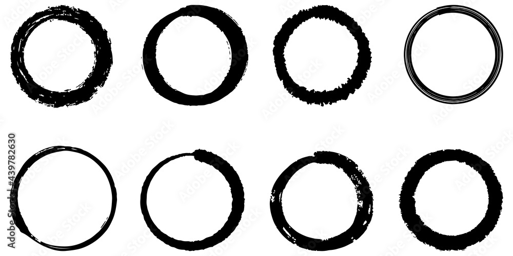 set of hand drawn vector doodle circle line sketch isolated on white background. set of hand drawn vector doodle circle line sketch isolated on white background.