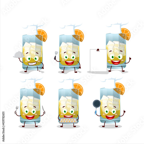 Cartoon character of singani with various chef emoticons