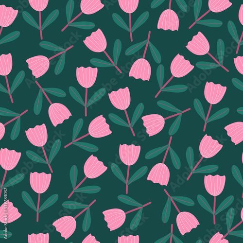 seamless tulip pattern.The print is well suited for textiles  Wallpaper and packaging.flower background.