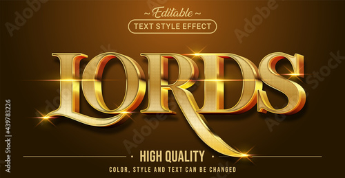 Editable text style effect - Lords text style theme. photo