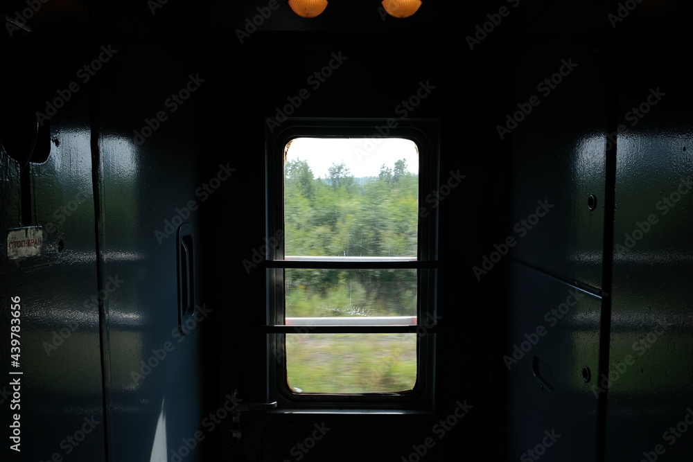 Train door from inside of the train Train door from inside of the train