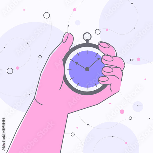human hand holding stopwatch timer time management fast reaction