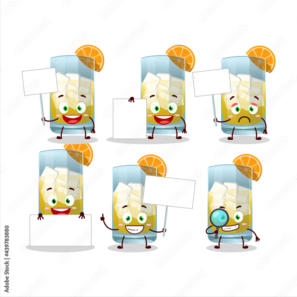 Fototapeta premium Singani cartoon in character bring information board