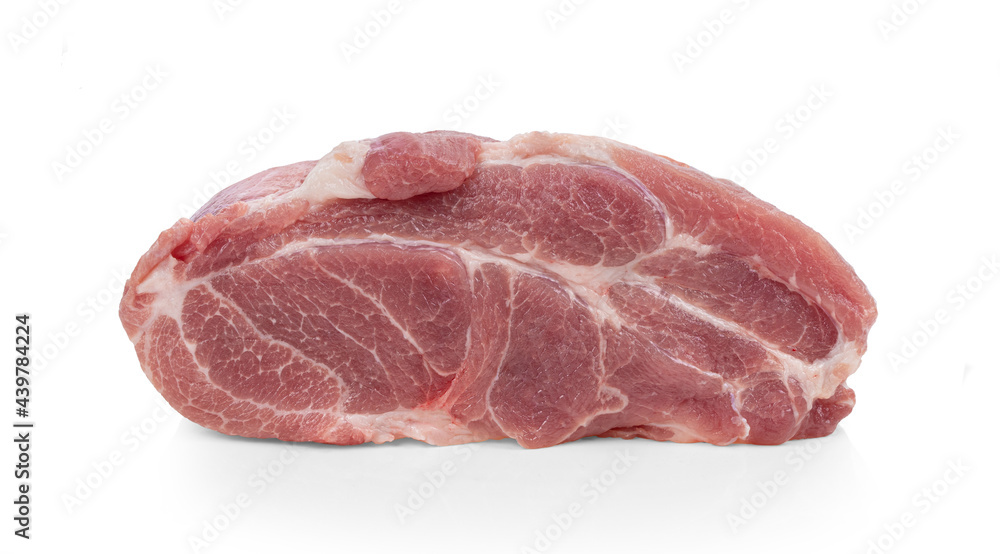 Raw pork on white background