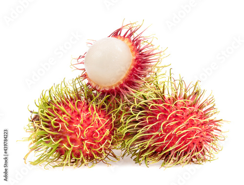 rambutan fruits on white background