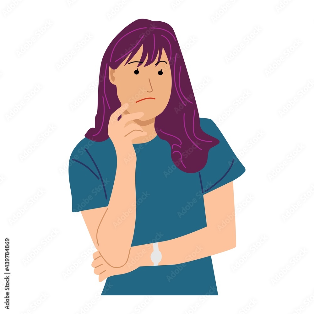 Cute thinking woman looking away isolated on white background Cute thinking woman looking away isolated on white background