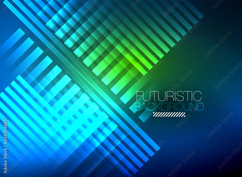 Bright neon color techno abstract background, shiny glowing neon lines in the dark background Bright neon color techno abstract background, shiny glowing neon lines in the dark background