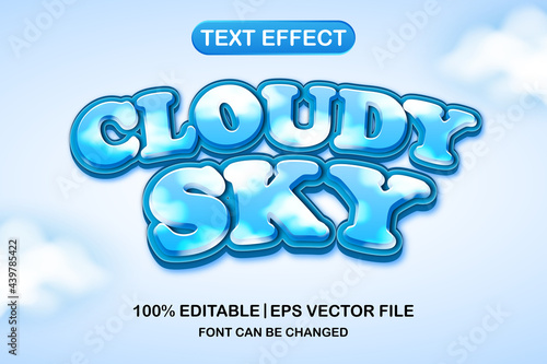 cloudy sky 3d editable text effect