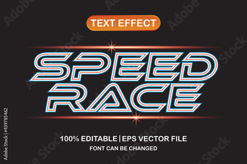 speed race 3d editable text effect