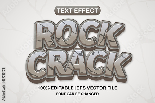 rock crack 3d editable text effect