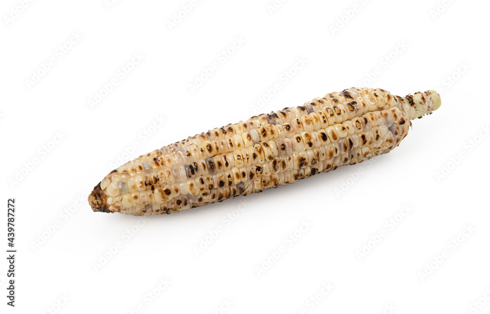 Grill corn on isolated white background