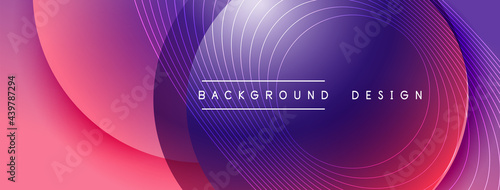 Gradient circles with shadows. Vector techno abstract background. Modern overlapping forms wallpaper background, design template