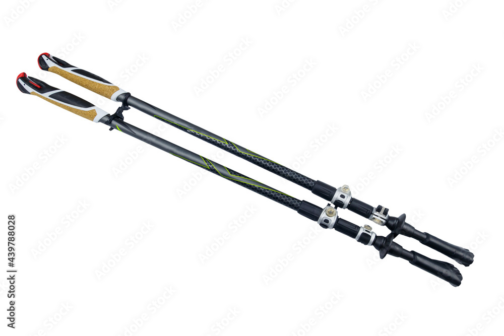 Nordic walking sticks isolated on white background Nordic walking sticks isolated on white background
