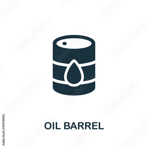 Oil Barrel icon. Monochrome simple element from oil industry collection. Creative Oil Barrel icon for web design, templates, infographics and more
