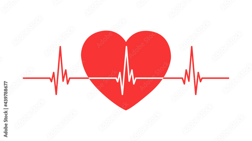 Heartbeat line isolated on white background. Heart rate or cardiogram concept. ECG. Vector illustration Heartbeat line isolated on white background. Heart rate or cardiogram concept. ECG. Vector illustration