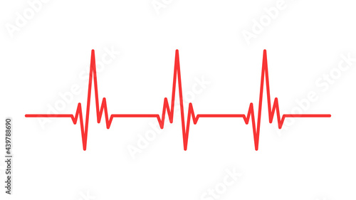 Heartbeat line isolated on white background. Heart rate or cardiogram concept. ECG. Vector illustration