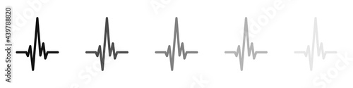 Heartbeat line isolated on white background. Heart rate or cardiogram concept. ECG. Vector illustration