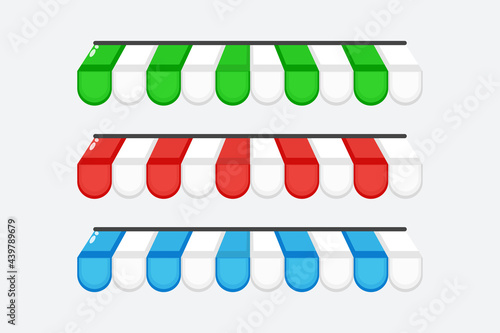 Illustration of striped shop awning design