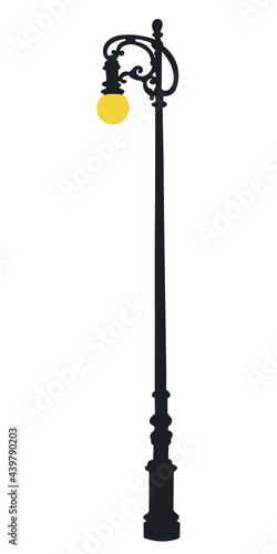 street lamp post in flat style, isolated