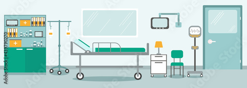 hospital ward in flat style, isolated