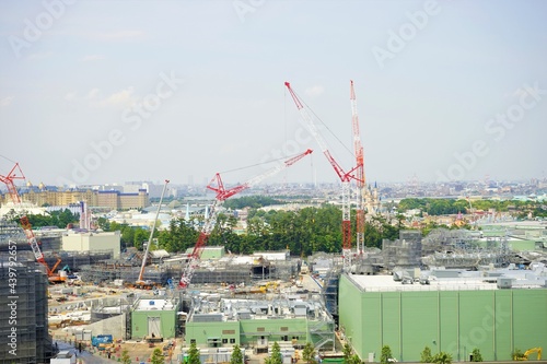 Construction site with Crane in Chiba  Japan -                                            