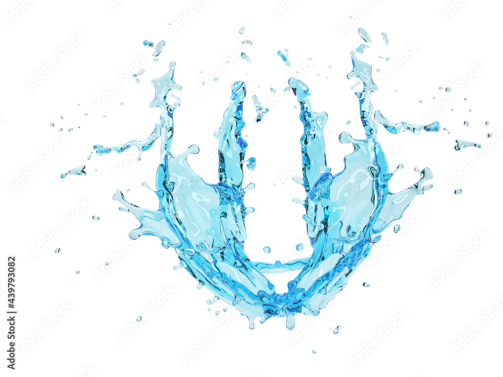 3d illustration of blue water splash on white background with clipping path 3d illustration of blue water splash on white background with clipping path