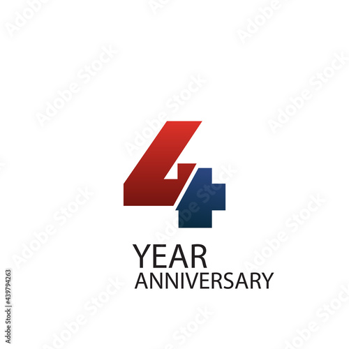 4 Year Anniversary Celebration Vector Template Design Illustration