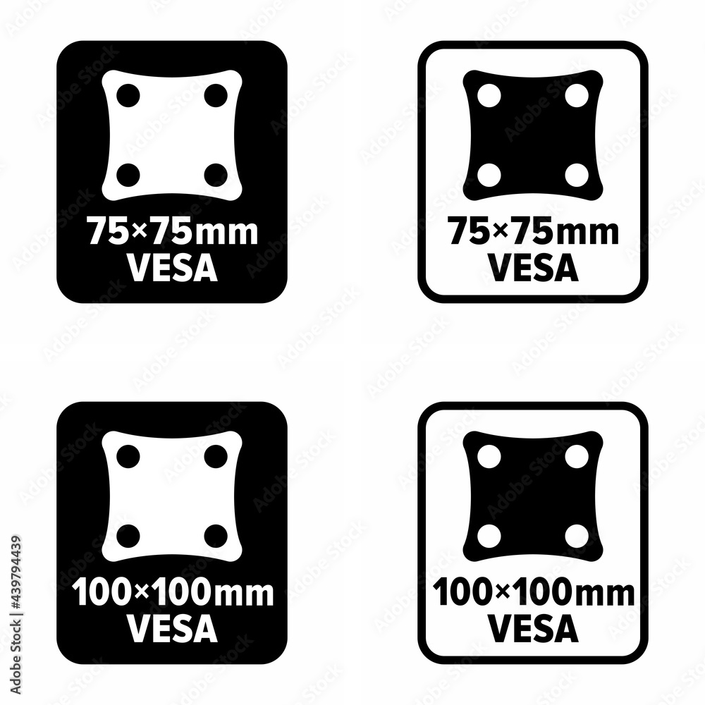 75x75, 100x100 mm VESA mount adaptor information sign Stock