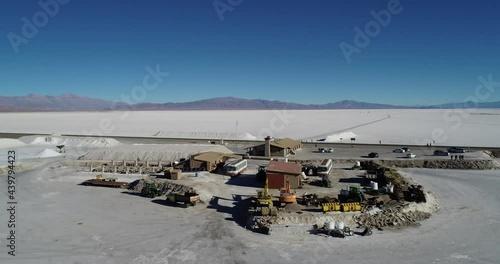 Sobrevolando las instalaciones de salinas grandes en jujuy argentina  photo