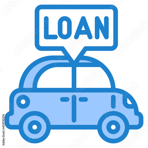 car loan blue style icon