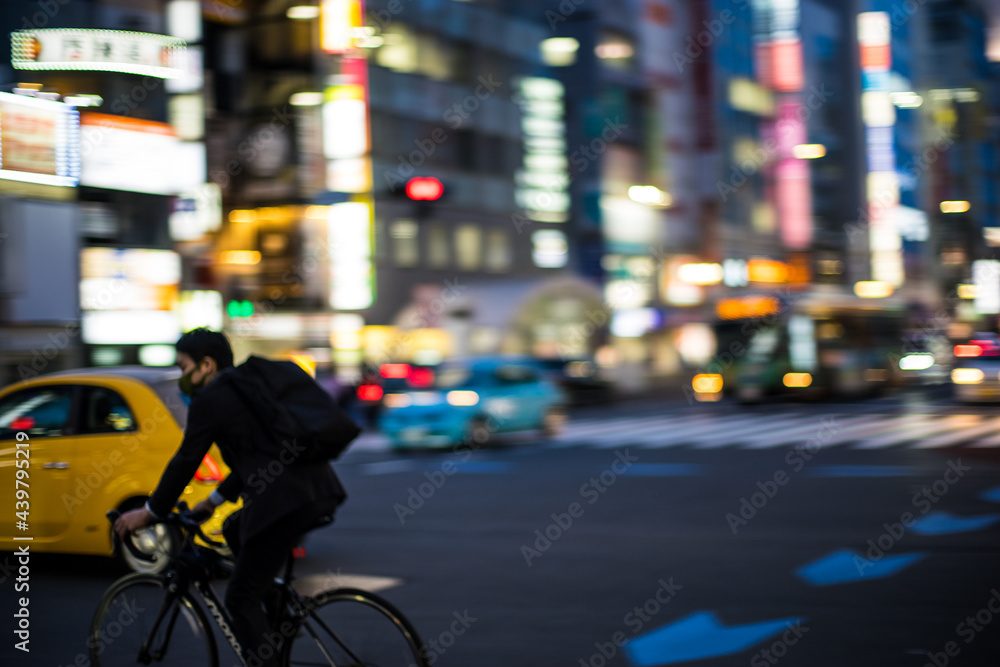 走り去る自転車 走り去る自転車