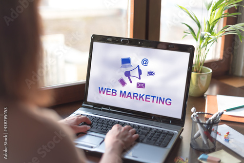 Web marketing concept on a laptop screen