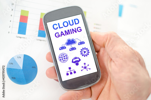 Cloud gaming concept on a smartphone