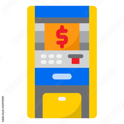ATM machine flat style icon