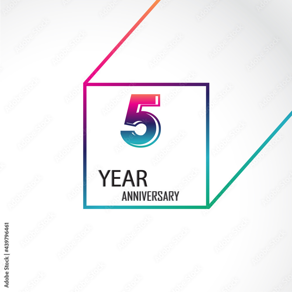 5 Year Anniversary Celebration Vector Template Design Illustration 5 Year Anniversary Celebration Vector Template Design Illustration