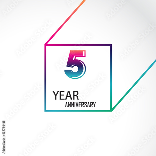 5 Year Anniversary Celebration Vector Template Design Illustration
