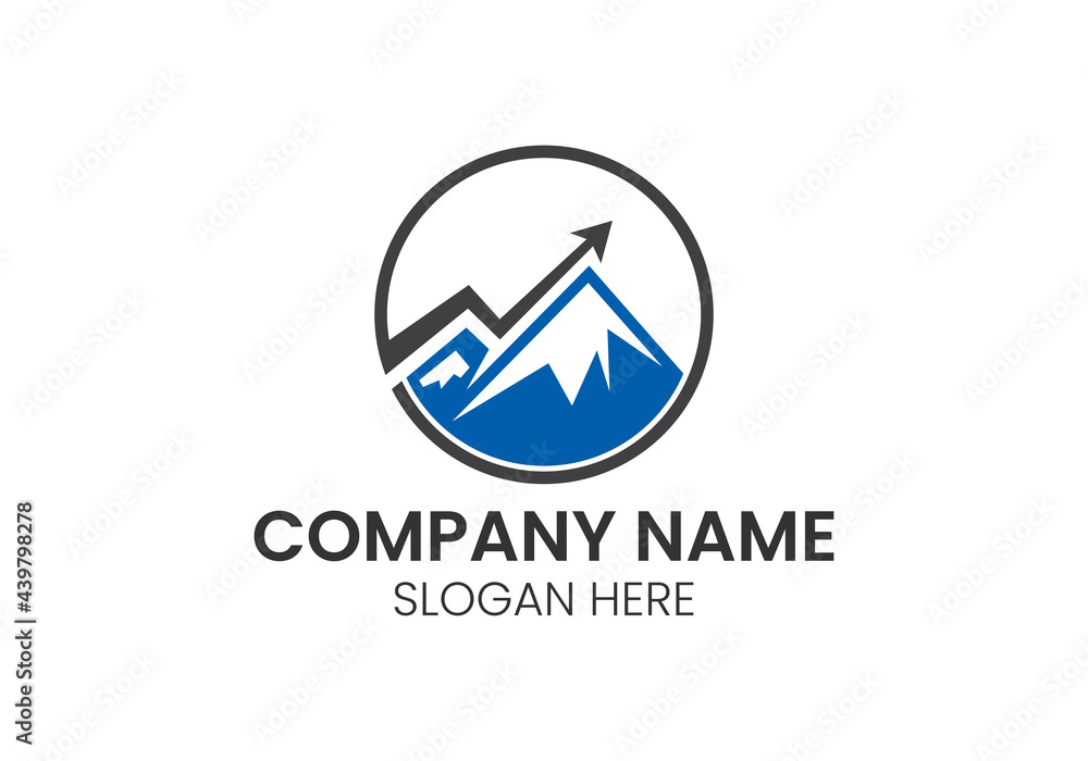 Combining the shape of mountain and arrow for marketing finance accounting advisor logo design vector Combining the shape of mountain and arrow for marketing finance accounting advisor logo design vector