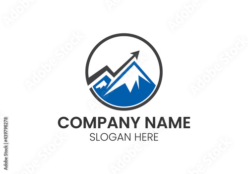 Combining the shape of mountain and arrow for marketing finance accounting advisor logo design vector