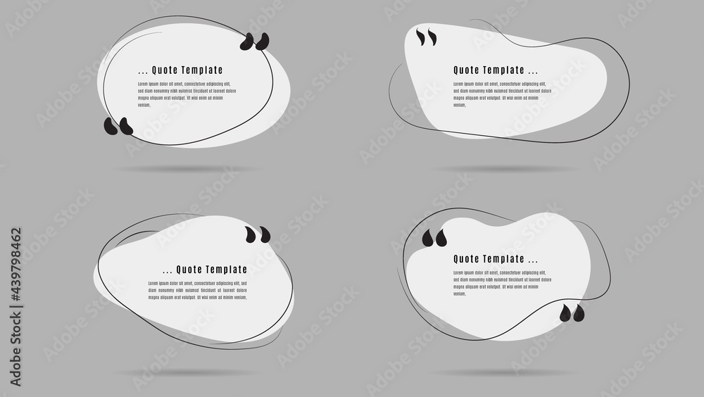 Set Abstract Creative Hand Drawn Quote Template With Minimal Line
