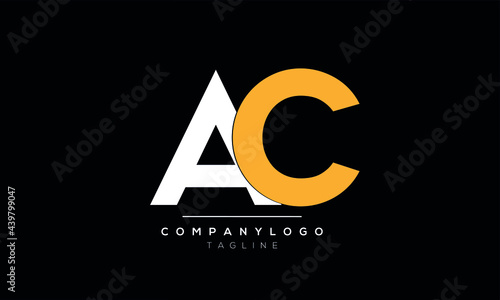 Abstract Letter Initial AC CA Vector Logo Design Template