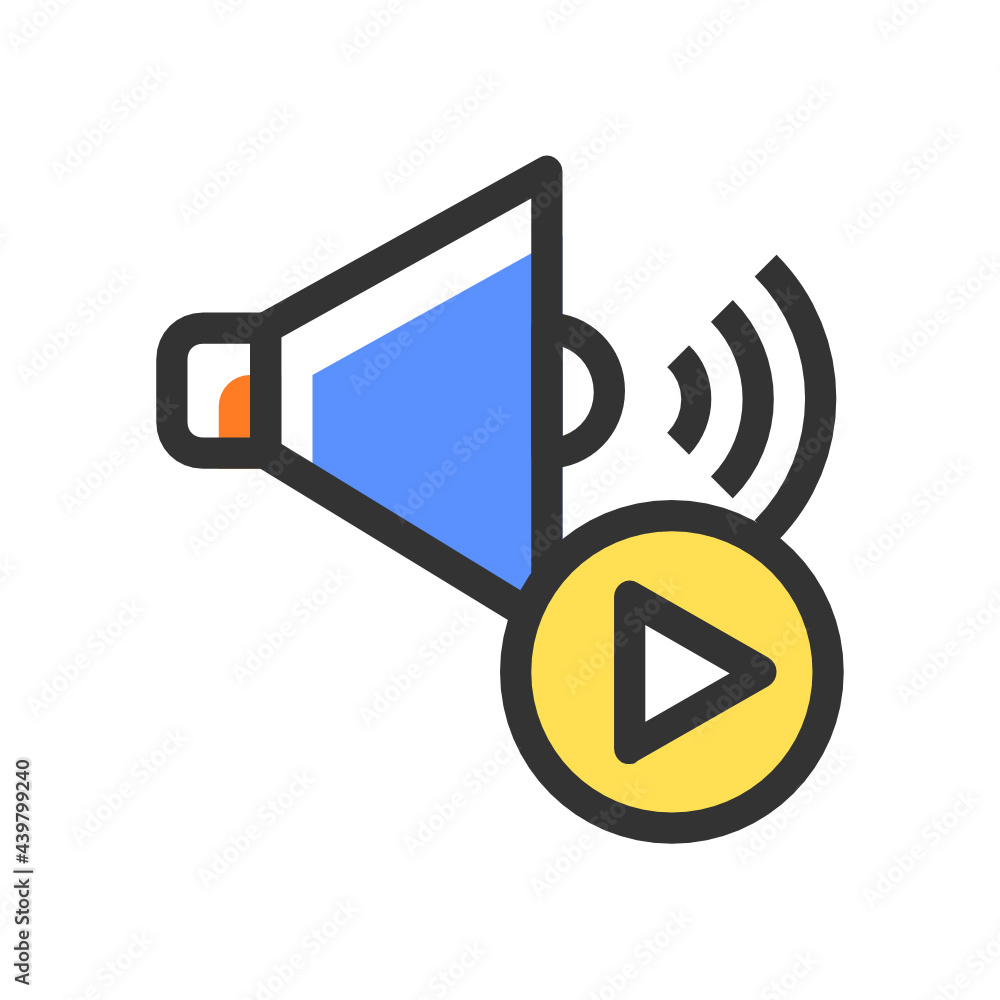 Speaker filled outline icon. Speaker filled outline icon.