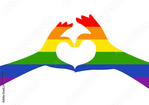 Woman and man hands making up heart shape LGBTQ concept