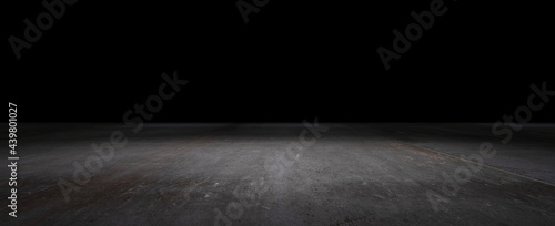 Dark Ground Floor Concrete Background Empty Scene for Presentation and Placement
