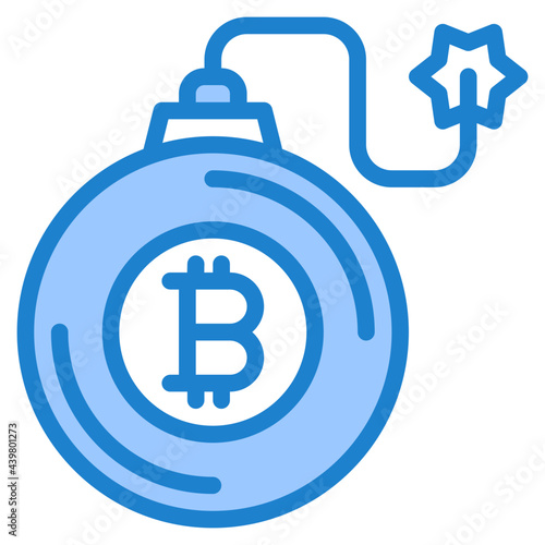 bitcoin blue style icon