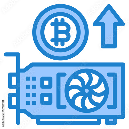 bitcoin blue style icon