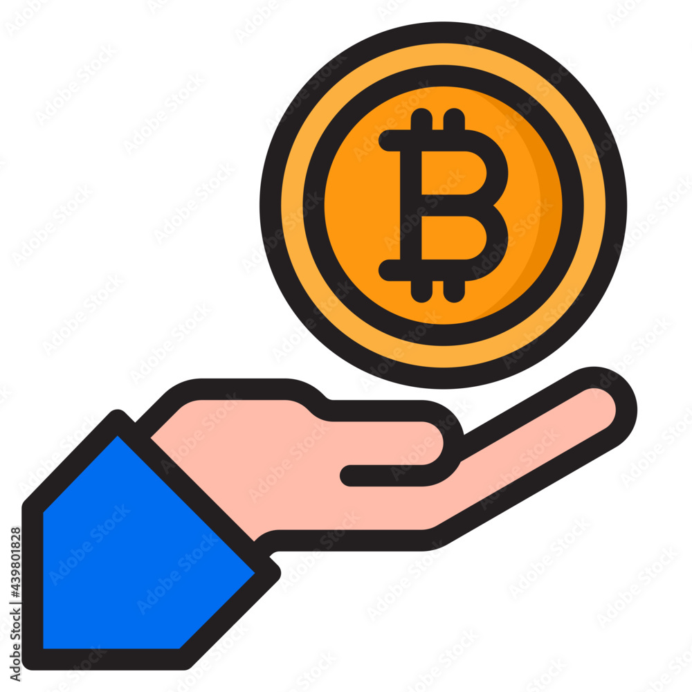 bitcoin color line style icon bitcoin color line style icon