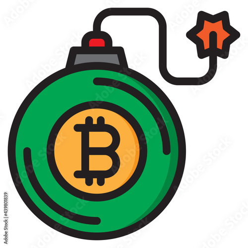 bitcoin color line style icon