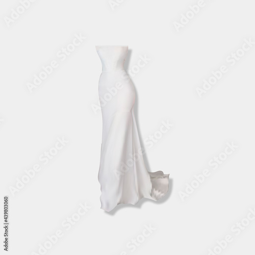 white dress on white background.Vector illustration.